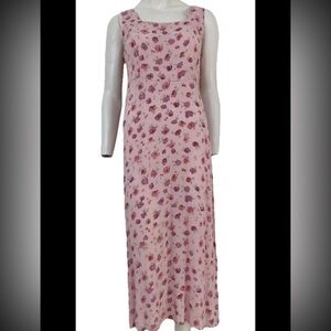 Rabbit Rabbit Rabbit Designs Vintage Sleeveless Maxi Dress Pink Floral Size 12 P